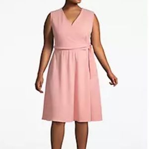 Lane Bryant Textured Faux Wrap Dress 18/20 & 14/16 Lobster Bisque Pink NEW